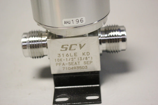 UNUSED SCV KITZ SCT DIAPHRAGM VALVE W/PFA-SEAT 316LE KD STAINLESS STEEL 10K-1/2"
