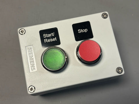 Siemens 3SU1802-0AK00-1AB1 Assembled Enclosure Start/Reset Stop Buttons