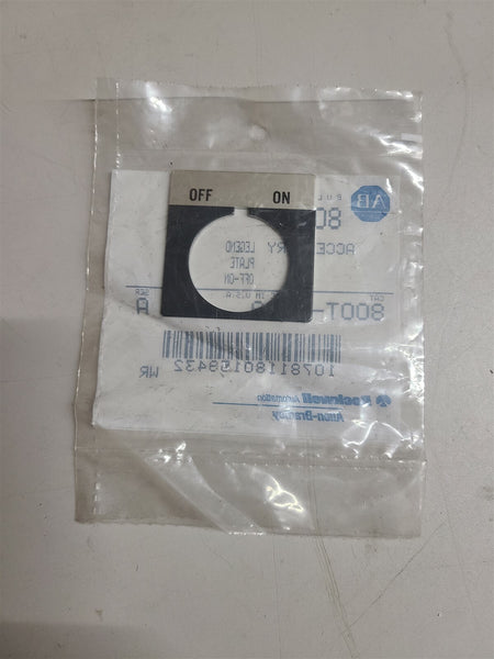 NEW ALLEN BRADLEY OFF-ON LEGEND PLATE 800T-X529 A