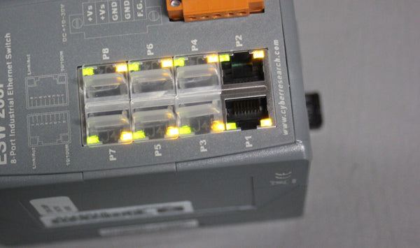 UNUSED CYBER RESEARCH 8-PORT INDUSTRIAL ETHERNET SWITCH ESW 208P