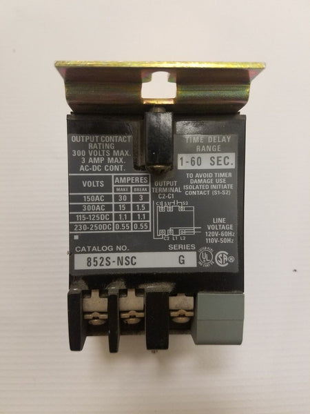 Allen Bradley Time Delay Range 852S-NSC 1-60 Sec Ser G Solid State Timer