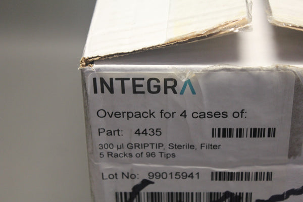NEW BOX OF 1920 INTEGRA 300 uL GRIPTIP STERILE FILTER 20 RACKS OF 96 TIPS 4435