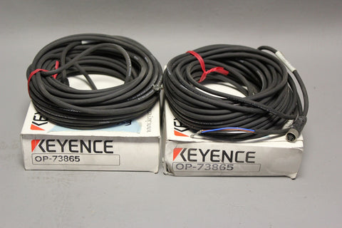 LOT OF 2 NEW KEYENCE CONNECTOR CABLES  OP-73865