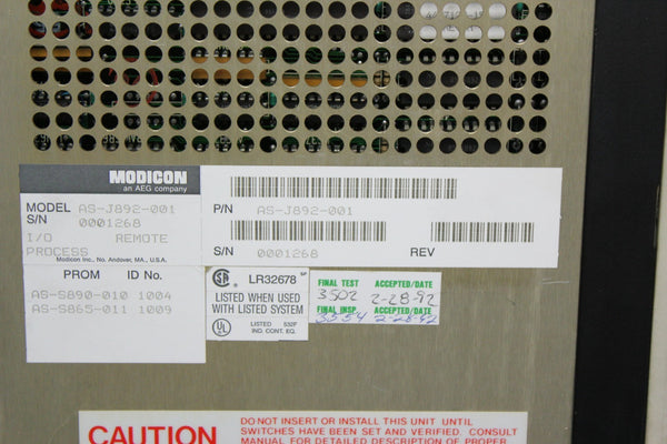 AEG MODICON REMOTE I/O PROCESSOR AS-J892-001