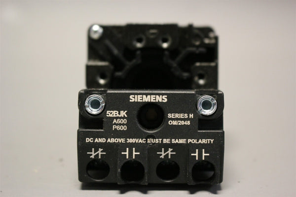 Unused SIEMENS BLACKMAX BLACK PUSH-BUTTON SWITCH 52BM8A1A W/52BJK
