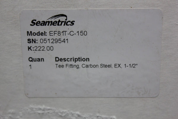 SEAMETRICS EF81T-C-150 FLOW SENSOR, T-SHAPED 1-1/2"