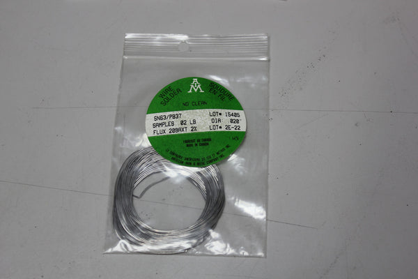 American Iron & Metal SN63/PB37 Wire Solder No Clean .020" Flux (8) Samples