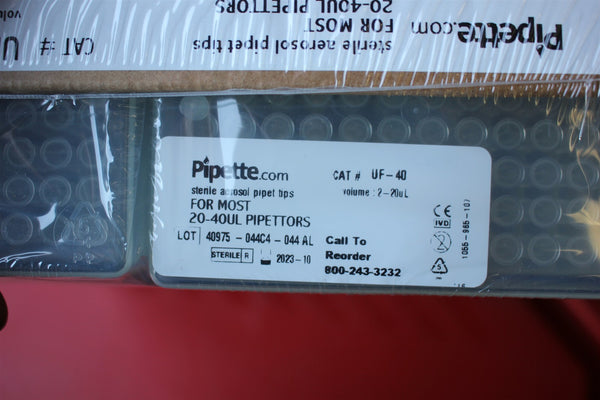 Lot of 960 NEW BOX OF PIPETTE STERILE AEROSOL PIPET TIP 2-20UL UF-40
