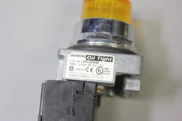 NEW SIEMENS 52PL4D9XB OIL TIGHT PILOT LIGHT LAMP LED AMBER