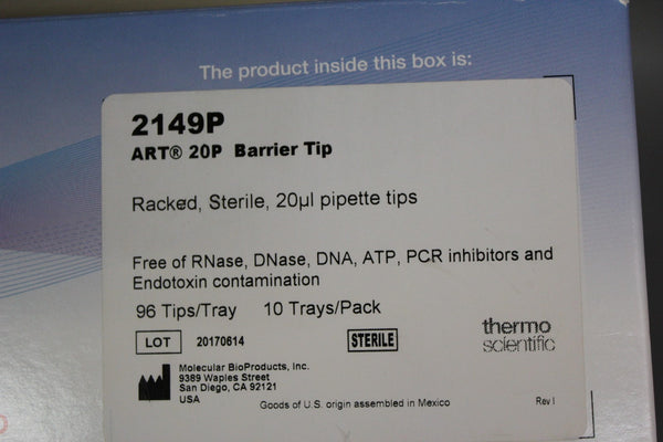 NEW BOX 960 THERMO SCIENTIFIC 20uL ART 20P BARRIER TIP PIPETTE TIPS 2149P