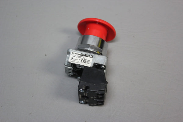 NEW SIEMENS NON ILLUMINATED PUSH BUTTON MUSHROOM 30MM RED 52PM9W2J OIL TIGHT