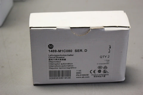 2 NEW ALLEN BRADLEY 8A CIRCUIT BREAKER 1489-M1C080 D