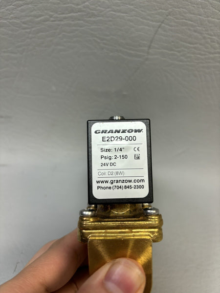 GRANZOW E2D29-000 1/4" SOLENOID VALVE 2-150PSIG 24V DC COIL D2 (8W)