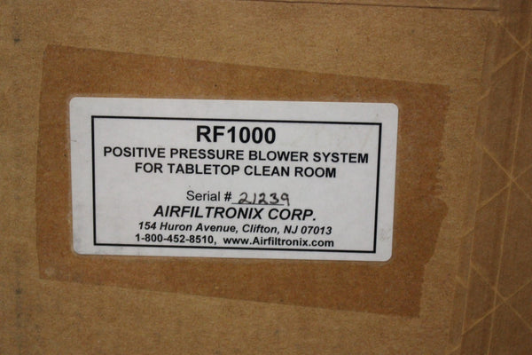 New AIRFILTRONIX POSITIVE PRESSURE CLEAN ROOM BLOWER SYSTEM  RF1000