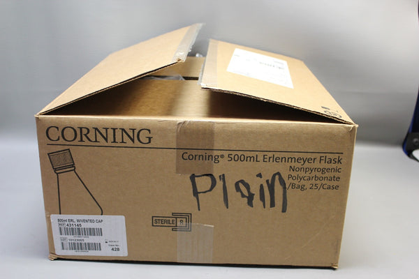 NEW BOX 25 NEW CORNING 500mL ERLENMEYER FLASKS 431145