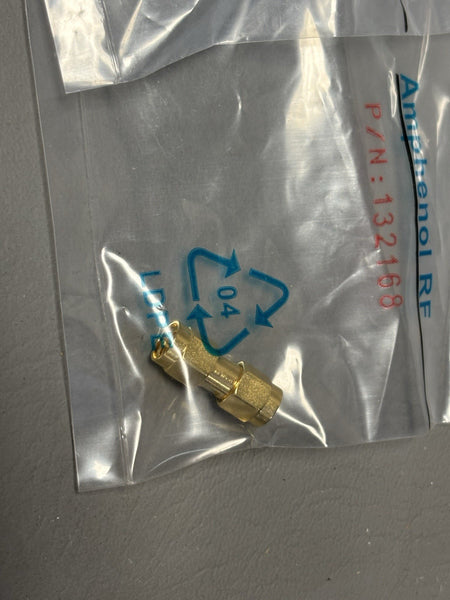 2- Amphenol 132168 Adapter  SMA Plug Male Pin To SMA Plug Male Pin 50 Ohms