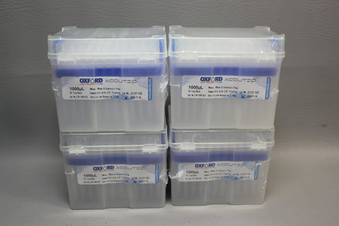 LOT OF 4 Oxford Pipette Tips 1000 ul AccuTip Filtered LTR-1000-SLF