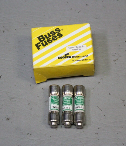 LOT OF 3 NEW BUSS TIME DELAY FNQ-R-3 FUSES FUSE