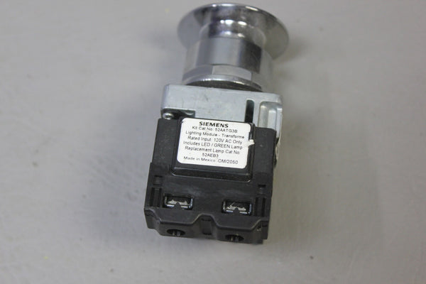 UNUSED SIEMENS MUSHROOM HEAD  GREEN LED ILLUMINATED PUSHBUTTON 52PP2G3AB