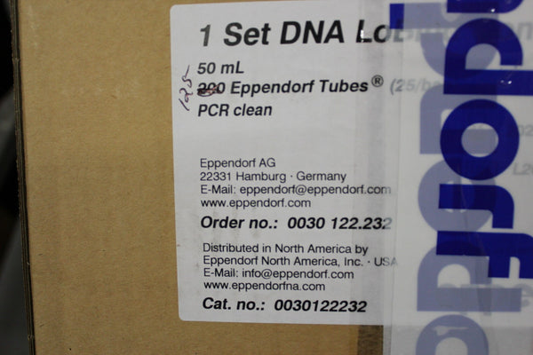 NEW CASE OF 125 EPPENDORF 50mL PCR CLEAN CONICAL TUBES 25/BAG 0030122232