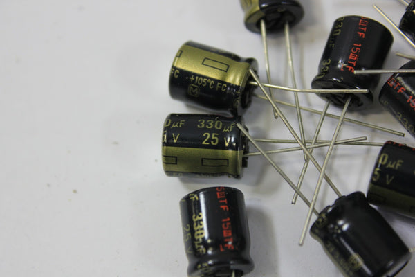 20 Panasonic Electrolytic Capacitor 330 uF 25 V