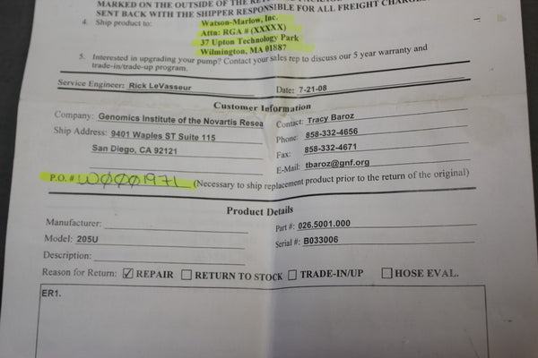 (30) WATSON MARLOW 32 CHANNEL PUMP HEAD  2 X 16 CHANNELS (PN: 023.1401.000)