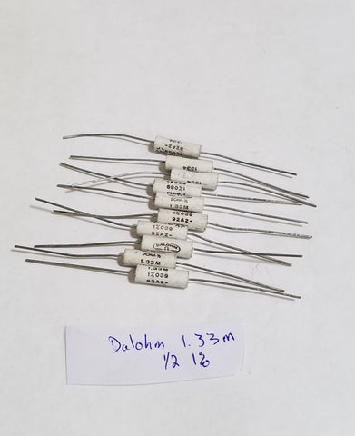 (10) VINTAGE DALOHM 1.33M OHM 1/2 1% RESISTORS 