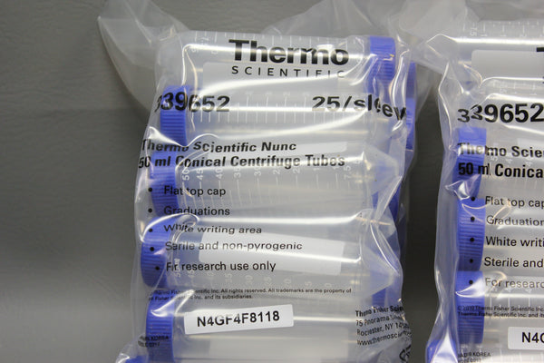 50 Thermo Scientific 339652 50mL Conical Sterile Polypropylene Centrifuge Tubes