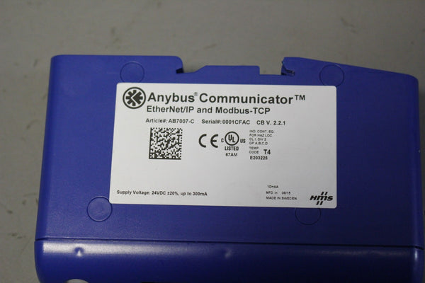 ANYBUS ETHERNET/IP & MODBUS-TCP COMMUNICATOR AB7072-B