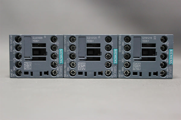 3PCS Unused SIEMENS POWER CONTACTOR 3RH2122-1BB40, 3RT2015-1BB42 3RT2017-1AK61