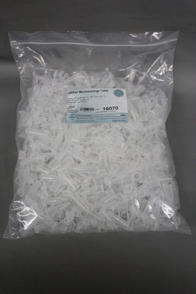 NEW BAG OF 500 SORENSON SAFESEAL MICROCENTRIFUGE TUBES 16070