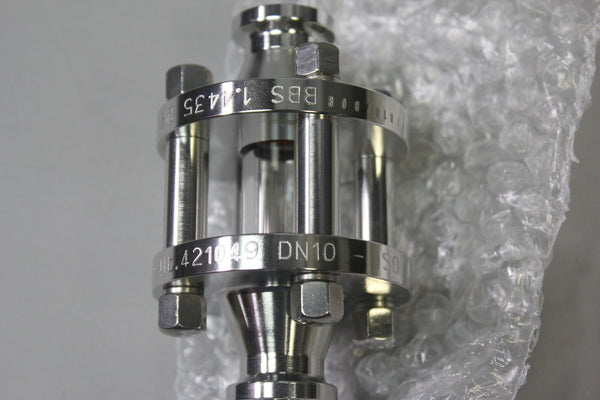 NEW BURKERT TRI-CLAMP SS DN10 LINE INSPECTION FULL VIEW SIGHT GLASS BBS-3F