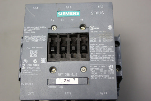 SIEMENS SIRIUS POWER CONTACTOR  3RT1056-6AF36