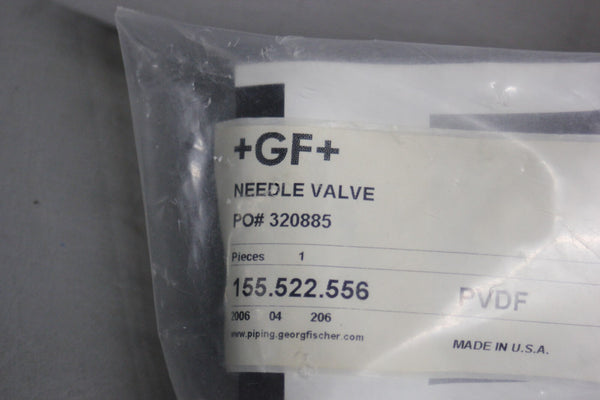 NEW +GF+ PVDF CORROSION RESISTANT NEEDLE VALVE 155.522.556