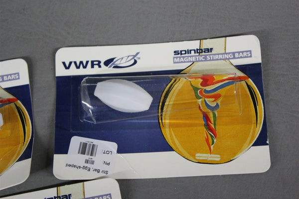 3 NEW VWR EGG SHAPED TEFLON MAGNETIC STIRRING BARS SPINBAR 58949-200