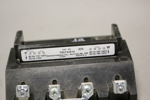 SIEMENS 75D73251A DUAL VOLTAGE COIL 110-120 V