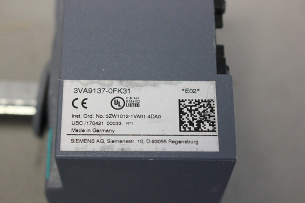 SIEMENS DOOR MOUNTED ROTARY OPERATOR SWITCH BREAKER 3VA9137-OFK31