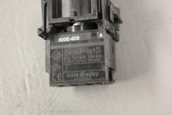 ALLEN BRADLEY RED ILLUMINATED PUSH BUTTON 800E-4D0 SER A