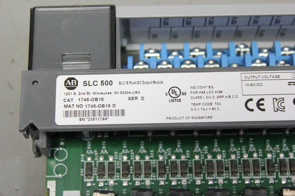 ALLEN BRADLEY 1746-IB16 SER D INPUT MODULE