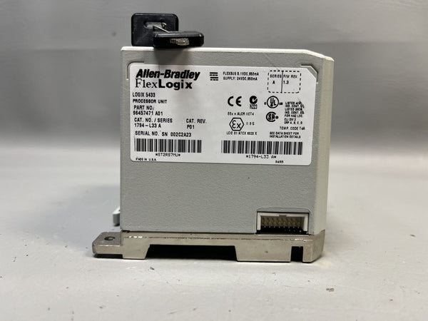 ALLEN BRADLEY FLEXLOGIC PROCESSOR UNIT CPU 1794-L33 Series A