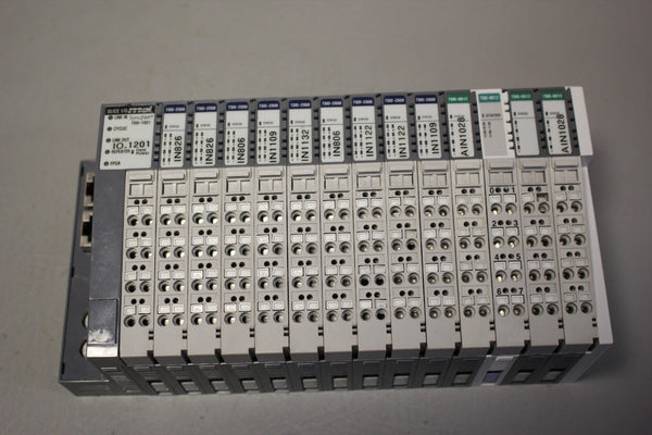 DANAHER SYQNET I/O RACK WITH 14 MODULES (1) TSIO-1001 (9) TSIO-2008 (4) TSIO-601