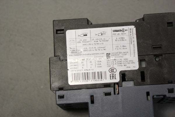 UNUSED SIEMENS SIRIUS 3RV2021-4NA10 CIRCUIT BREAKER