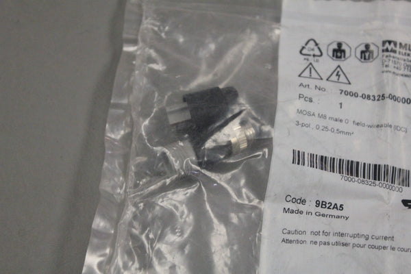 NEW MURR ELEKTRONIK  MOSA M8 MALE FIELD DEGREE WIREABLE 7000-08325-0000000