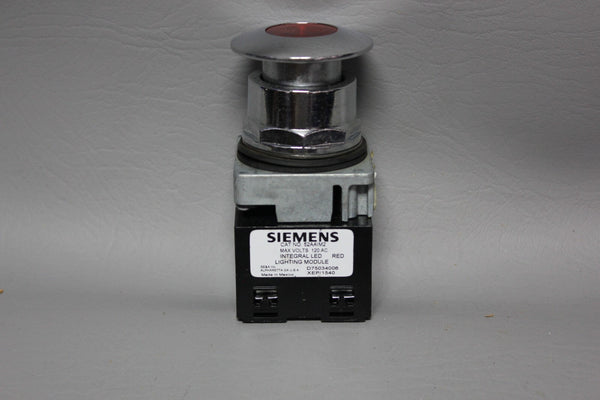 SIEMENS RED ILLUMINATED MUSHROOM HEAD PUSH PULL BUTTON 52PP2M2 W/52AAIM2