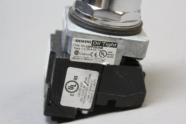 SIEMENS 52PT6G3AB PUSH BUTTON GREEN LED OIL TIGHT