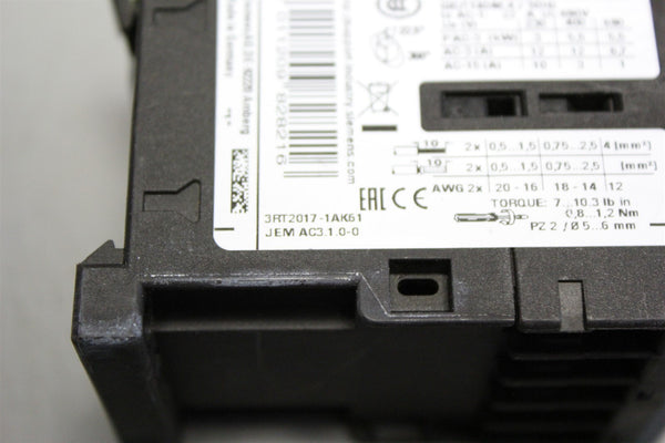 3PCS Unused SIEMENS POWER CONTACTOR 3RH2122-1BB40, 3RT2015-1BB42 3RT2017-1AK61