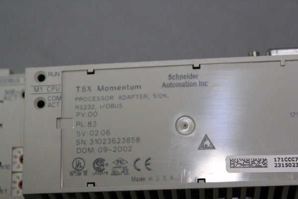 SCHNEIDER PROCESSOR ADAPTER MODULE 512K WITH MODBUS 171CCC76010 172PNN210