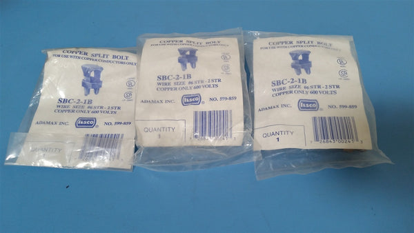 3  ISLCO COPPER SPLIT BOLT SBC-2-1B 