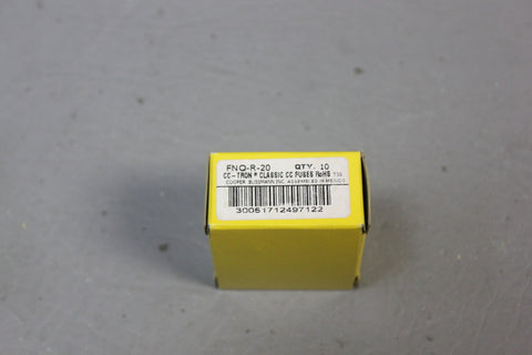 1 BOX OF 10 NEW BUSSMANN BUSS FNQ-R-20 FUSES