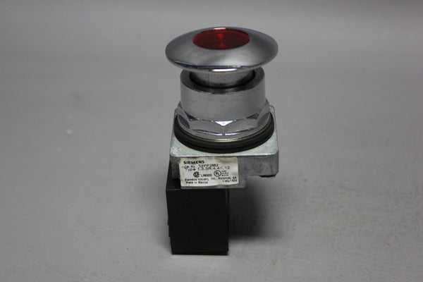 SIEMENS RED ILLUMINATED MUSHROOM HEAD PUSH PULL BUTTON 52PP2M2 W/52AAIM2